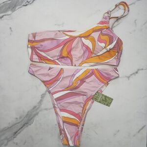 Cupshe Pink and Orange Bikini Set